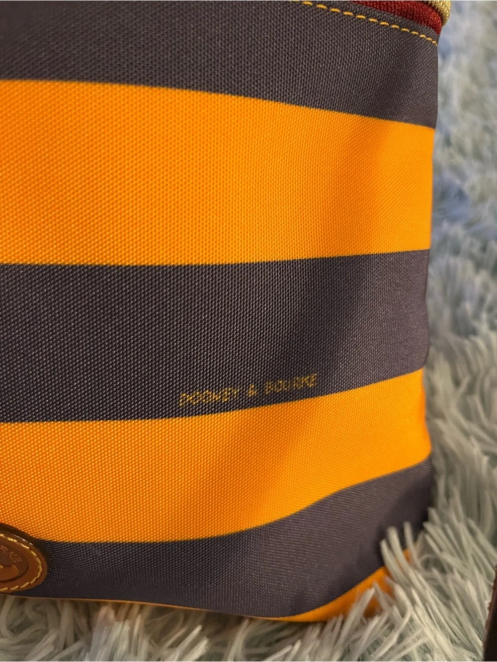 Dooney & Burke Crossbody Bag EUC Orange/ Navy Stripe